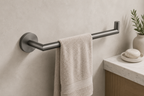 Tudeley Knurled Towel Bar 614mm – Chrome, Matt Black, Brushed Gunmetal & Brushed Brass