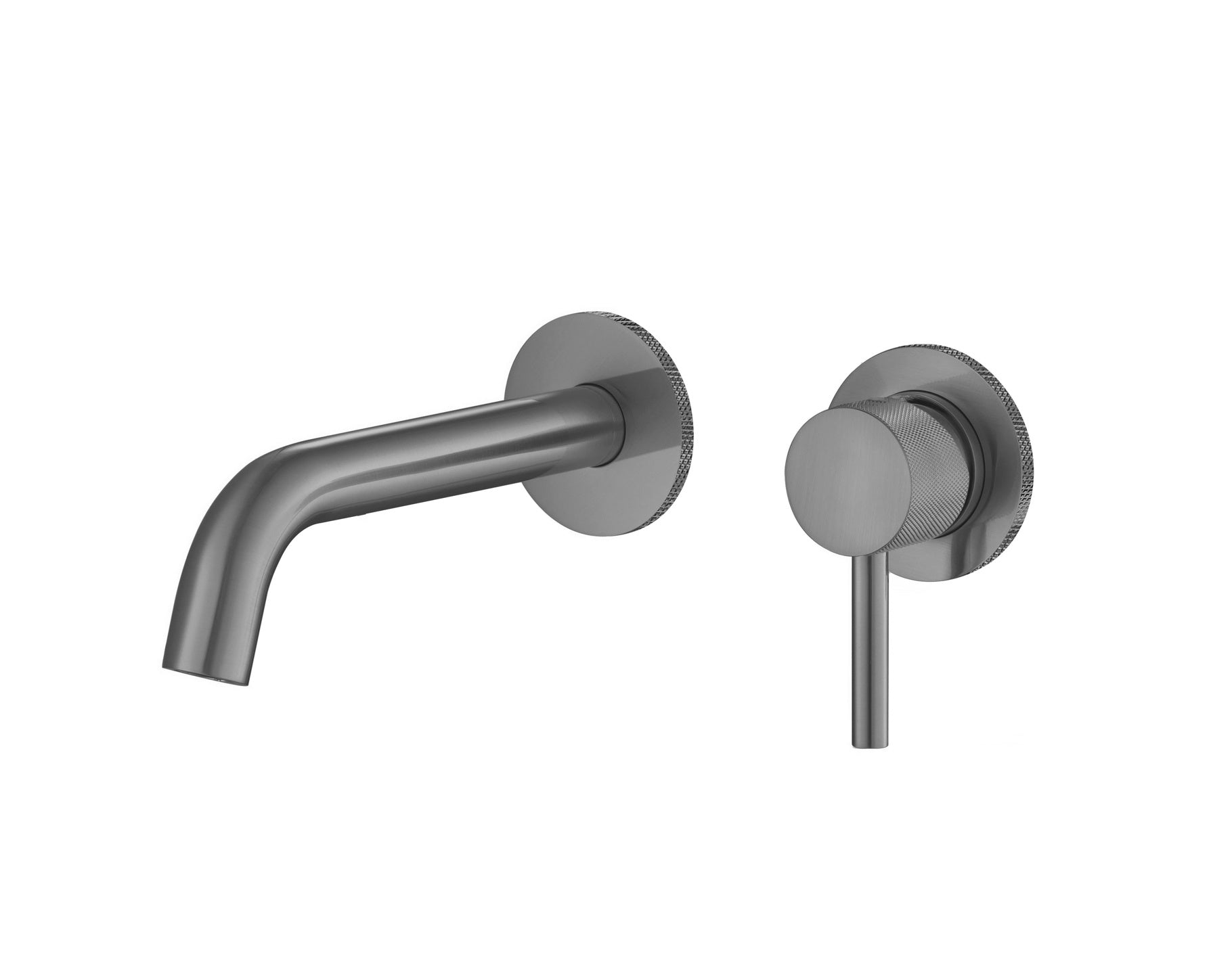 Tudeley Single Lever Wall Mounted Basin Mixer Tap with Knurled Handle & Waste – 5 Finishes
