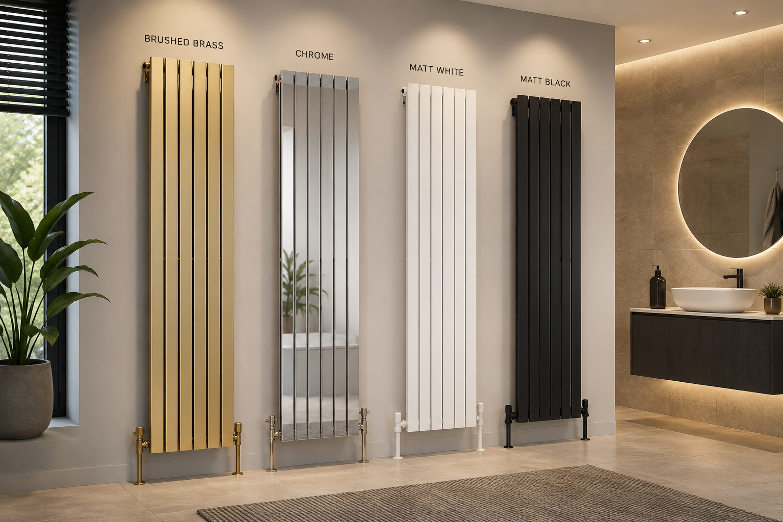Tunbridge Wells Designer Heated Radiator - Steel Vertical Radiator - Multiple Sizes & Finishes