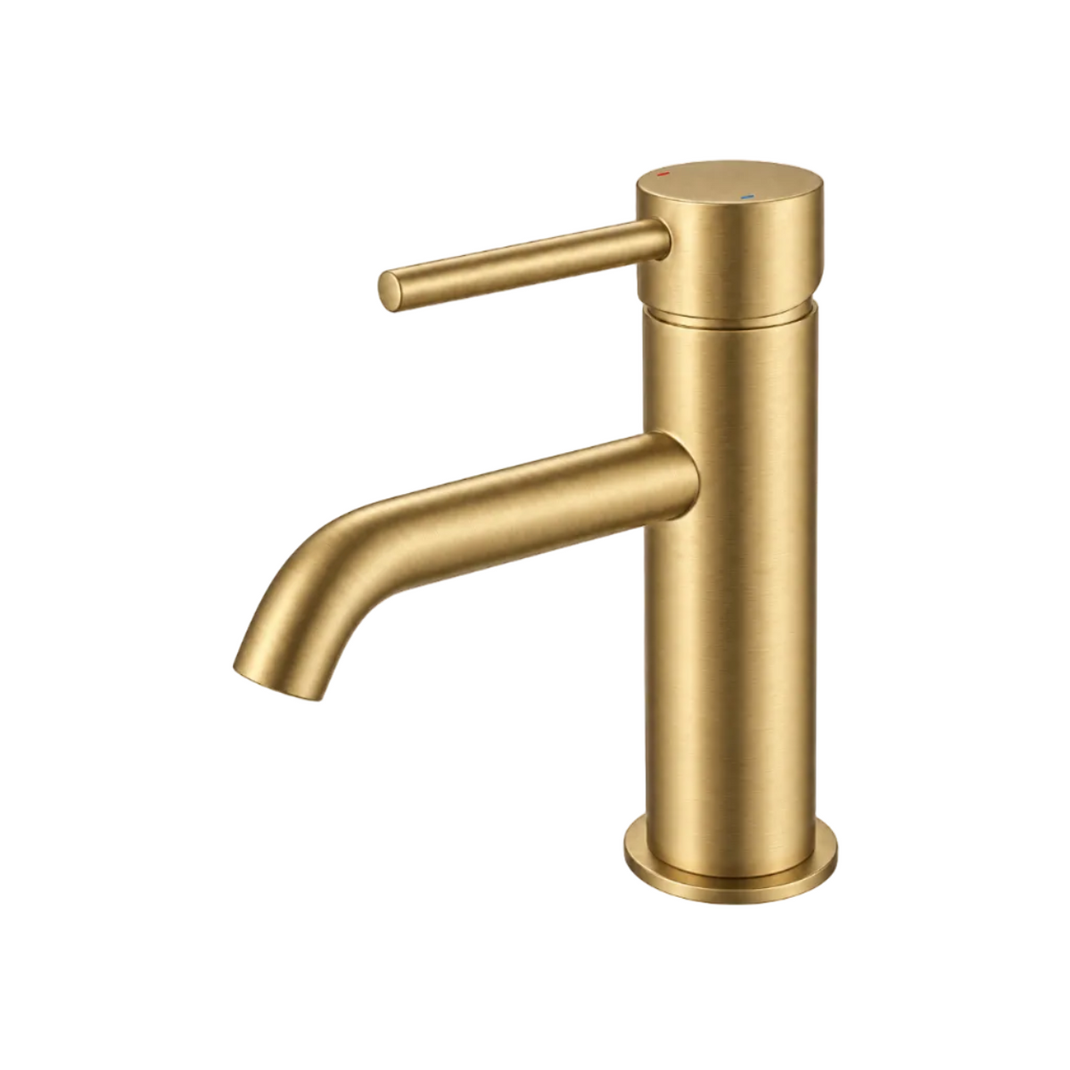 Tuscany Brushed Brass Mini Monobloc Basin Tap with Waste