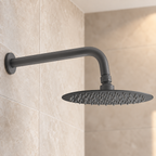 Tuscany Round Fixed Shower Head & Wall Arm – Gunmetal Grey