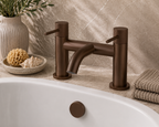 Tudeley Deck Mounted Bath Filler with Knurled Handles – 5 Finishes