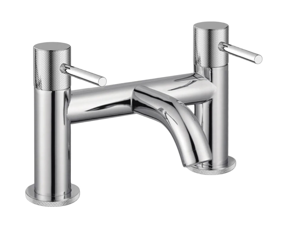 Tudeley Deck Mounted Bath Filler with Knurled Handles – 5 Finishes