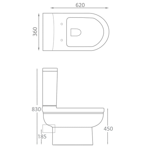 Carolina Comfort Close Coupled Pan with Soft Close Seat