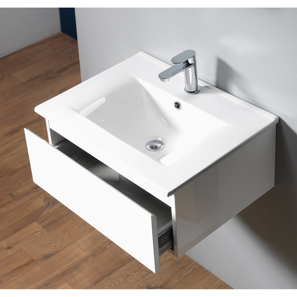 Urban 500mm Wall-Hung Base Unit & Basin - Gloss White