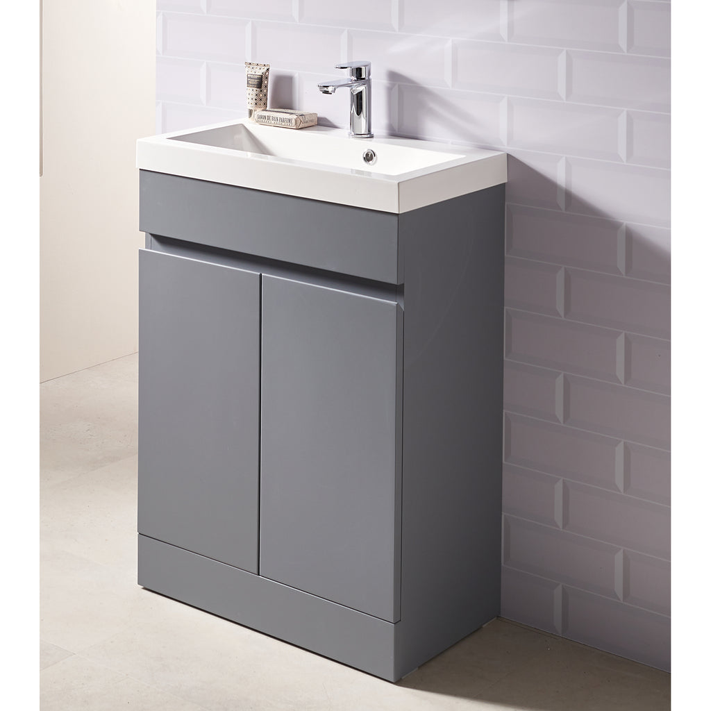 Urban 600mm Base Unit & Basin - Pearl Grey