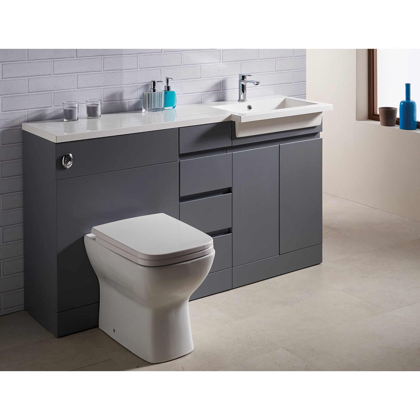 Urban 1500mm 1-Piece Basin Combination - Right Hand
