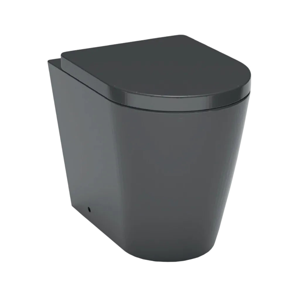 Utah Matt Black Back-to-Wall WC Pan with Soft Close Seat