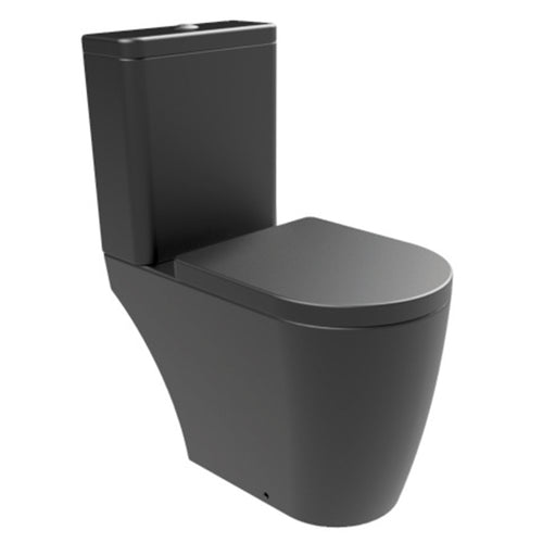 Utah Matt Black Close Coupled Pan with Soft Close Seat