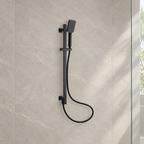 Utah Square Shower Rail Kit with Handset & Hose – Matt Black