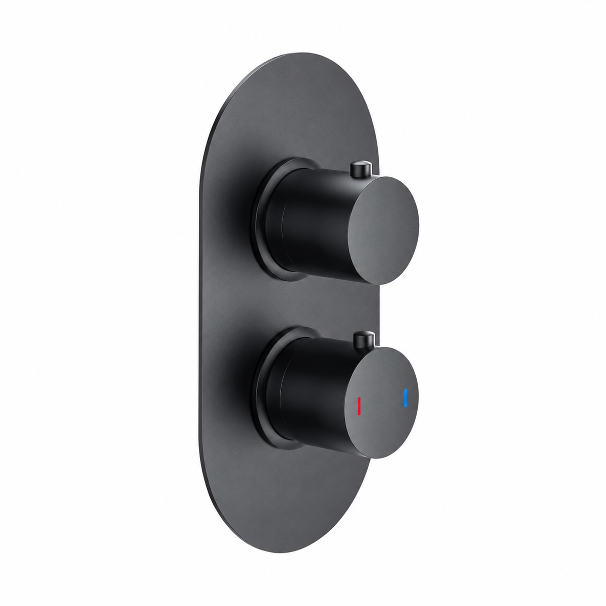 Utah Round Twin Thermostatic Shower Valve – Matt Black - 2 Outlets