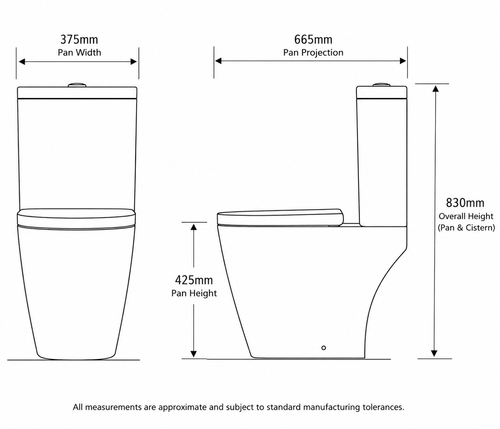 Utah Matt Black Close Coupled Pan with Soft Close Seat
