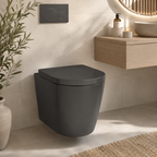 Utah Matt Black Wall-Hung WC Pan with Soft Close Seat