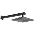 Utah Square Fixed Shower Head & Wall Arm – Matt Black
