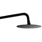Utah Round Fixed Shower Head & Wall Arm – Matt Black