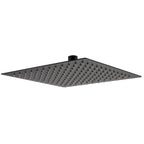 Utah 250mm Square Fixed Shower Head & Ceiling Arm – Matt Black