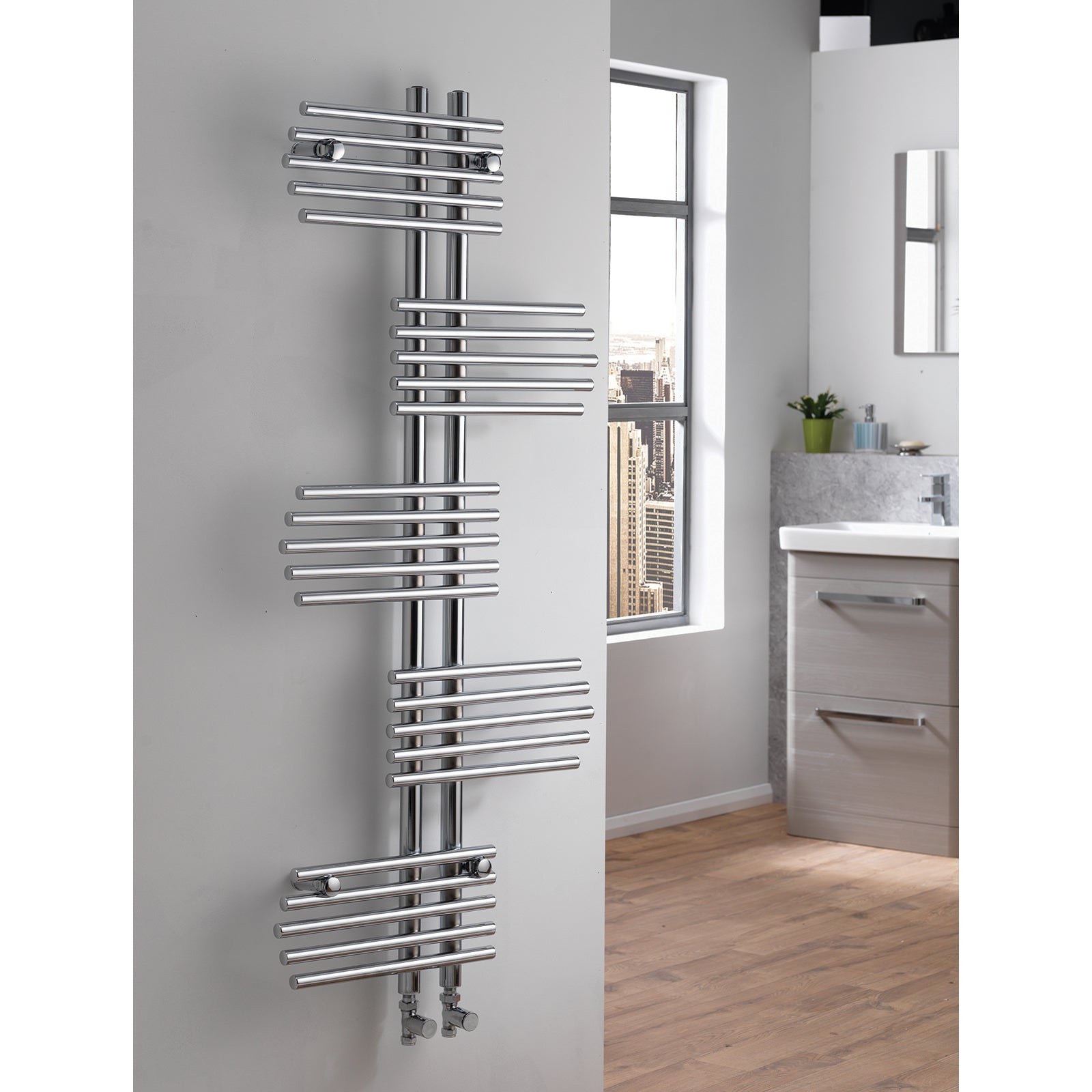 Virgo Vertical - 1400 x 600mm Designer Towel Rail