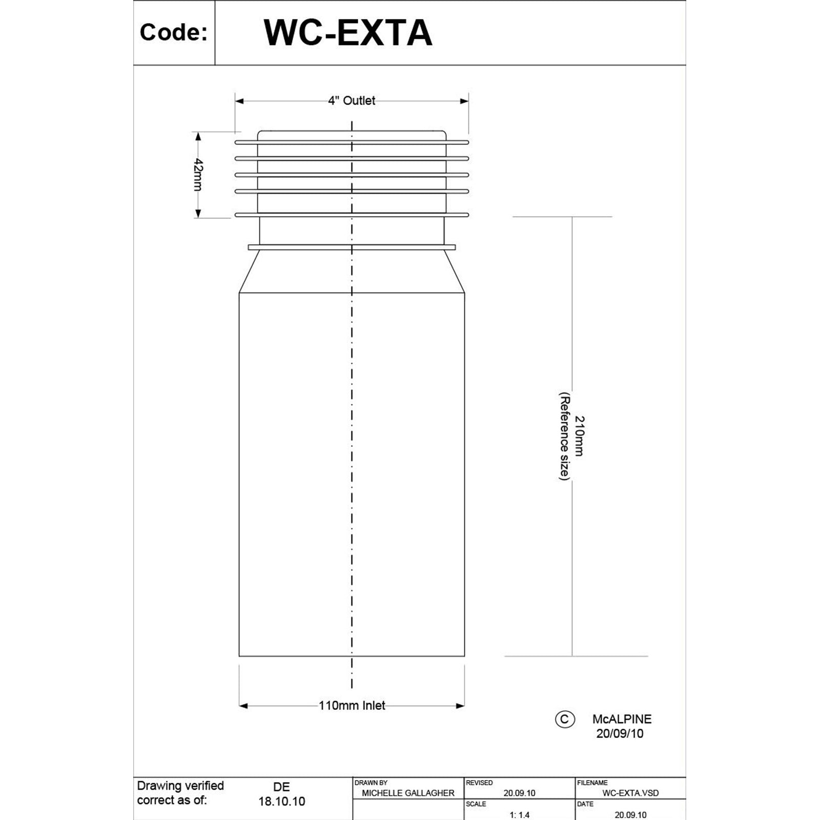 McAlpine Straight Extension Piece