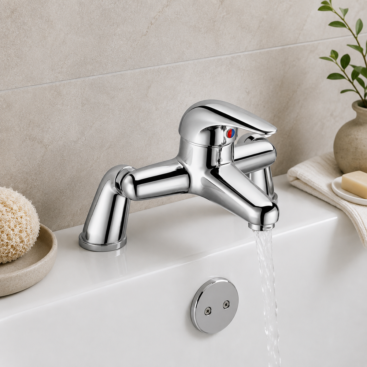 Yalding Deck Mounted Bath Filler – Chrome