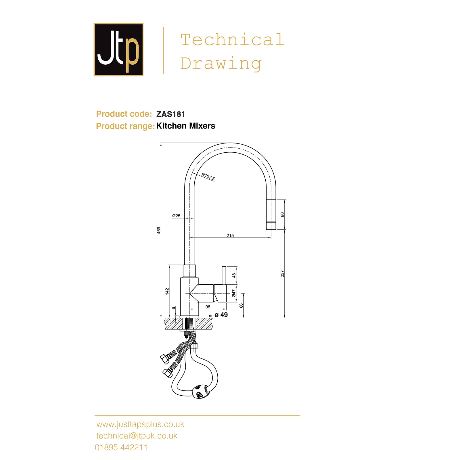 Zeeca Stainless Steel Pull Out Kitchen Sink Mixer