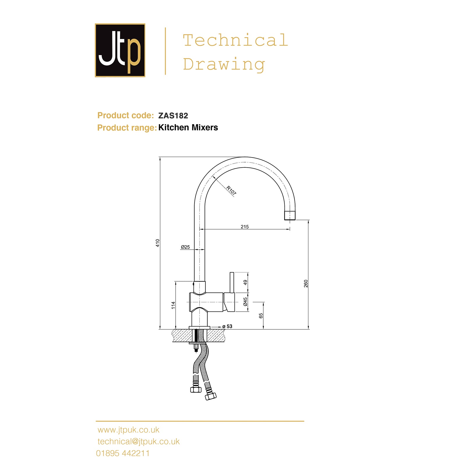 Zeeca Stainless Steel Kitchen Sink Mixer