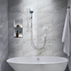 Quartz Classic Smart Digital Shower Concealed with Adjustable Head and Bath Fill (Gravity Pumped)