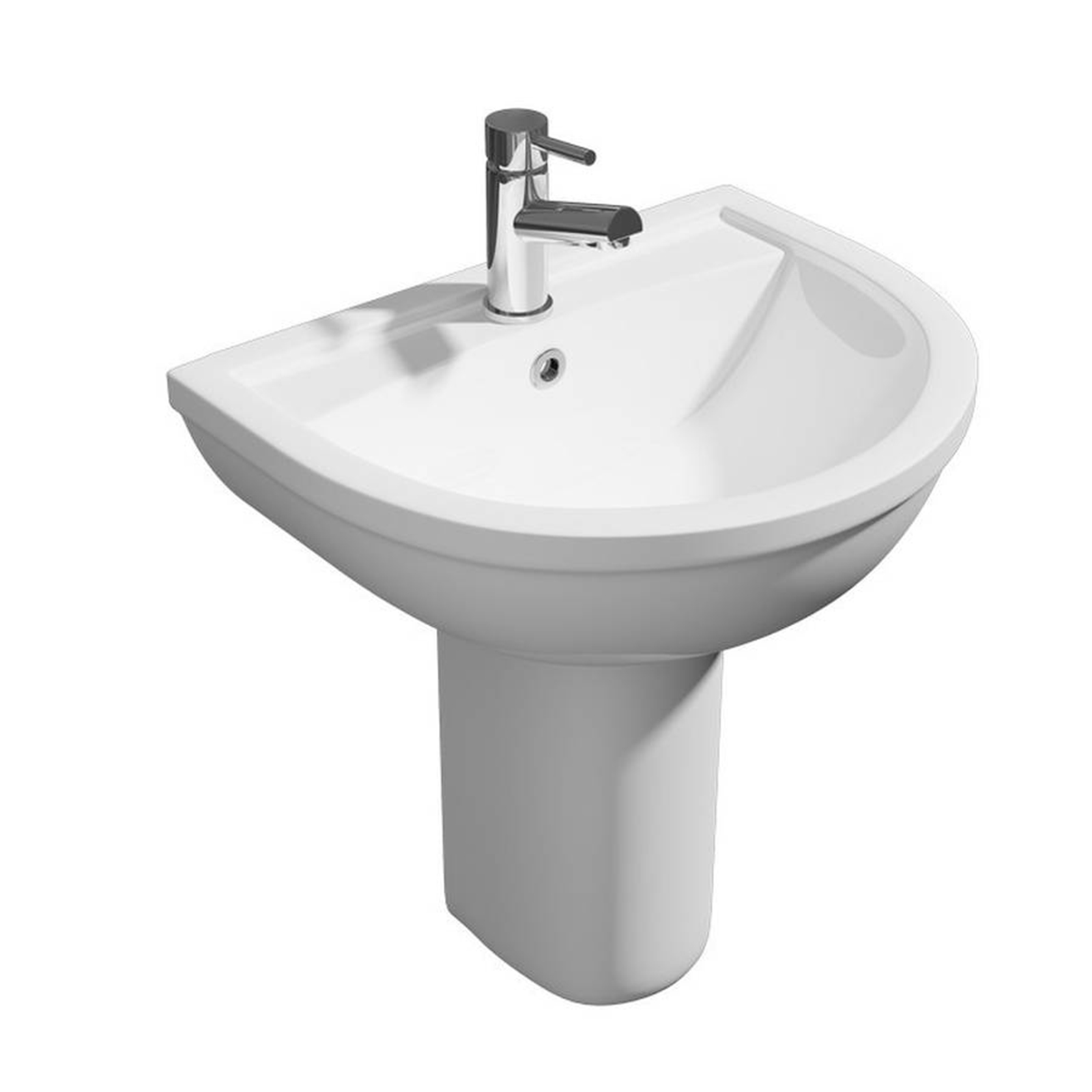 K-Vit Bijou 550mm 1 Tap Hole Basin and Semi-Pedestal | Basin-and ...