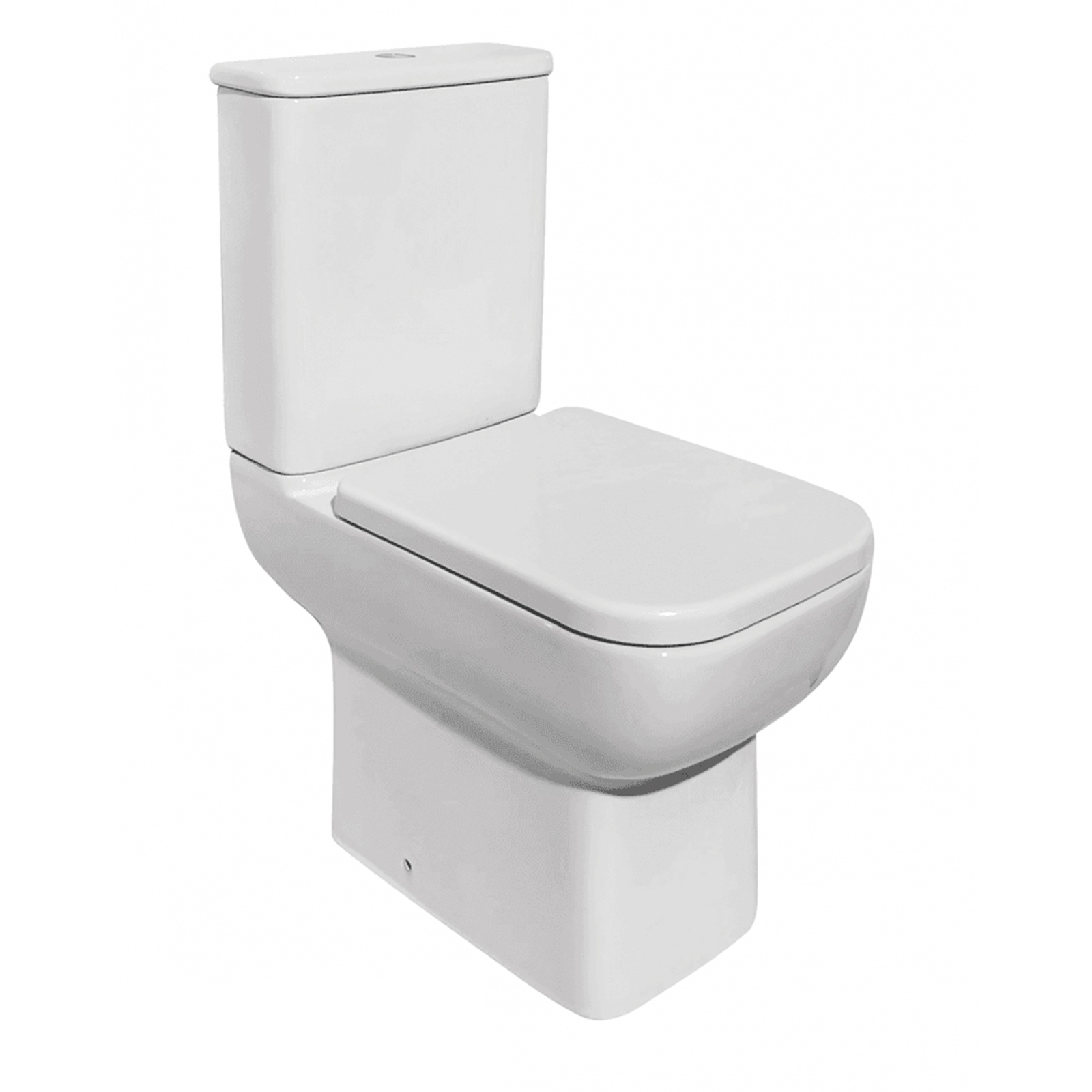500mm Gloss White BTW WC Unit with Short Projection Rimless Toilet