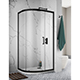 Sommer 8 Quadrant Single Sliding Door - 900mm - Matt Black